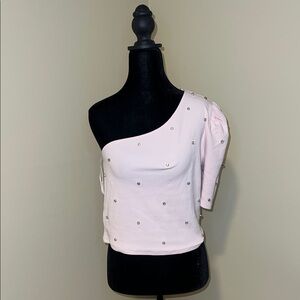 EXPRESS Women’s One Shoulder Studded Top